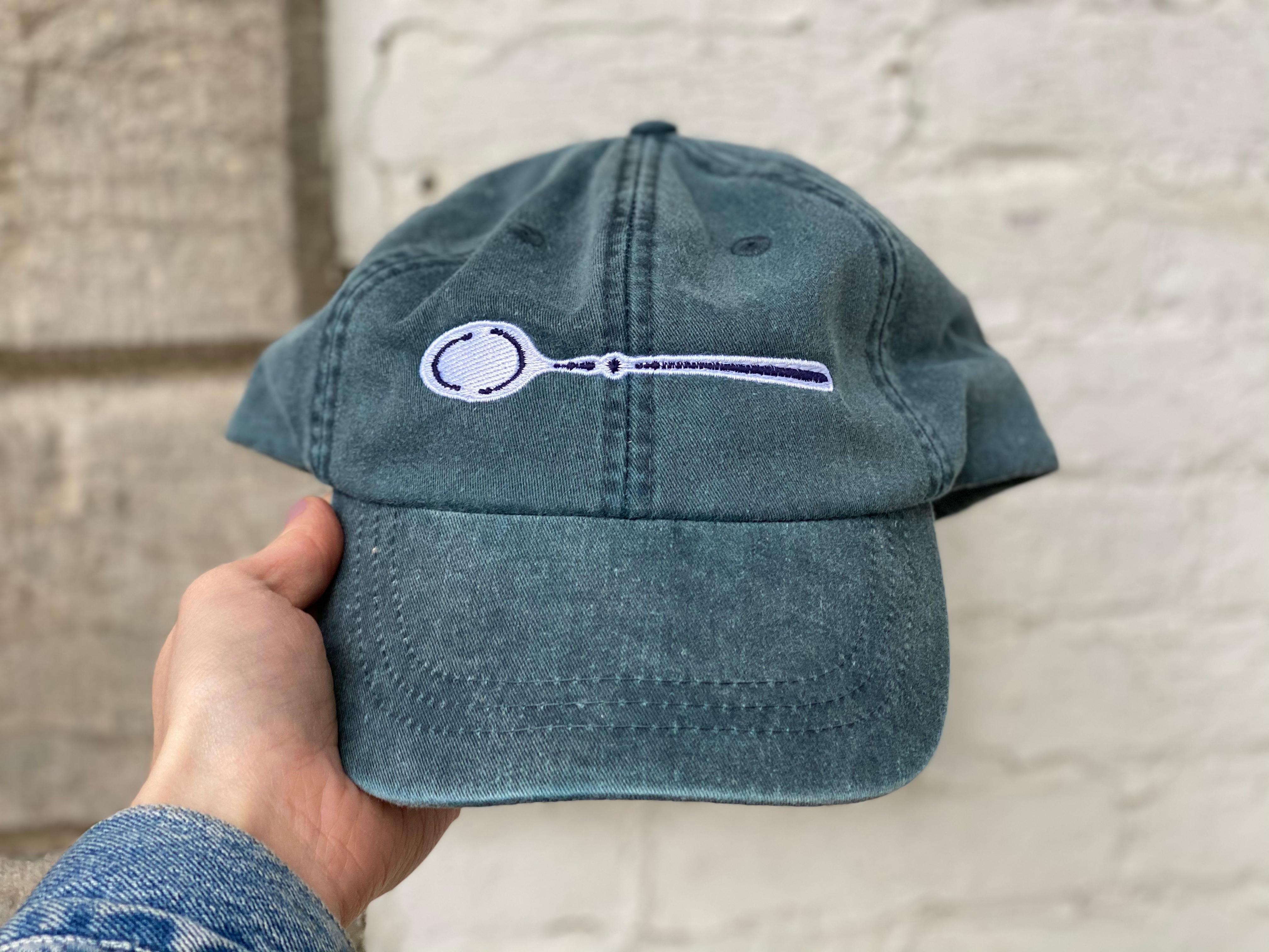 Faded Blue Pewter Spoon Hat
