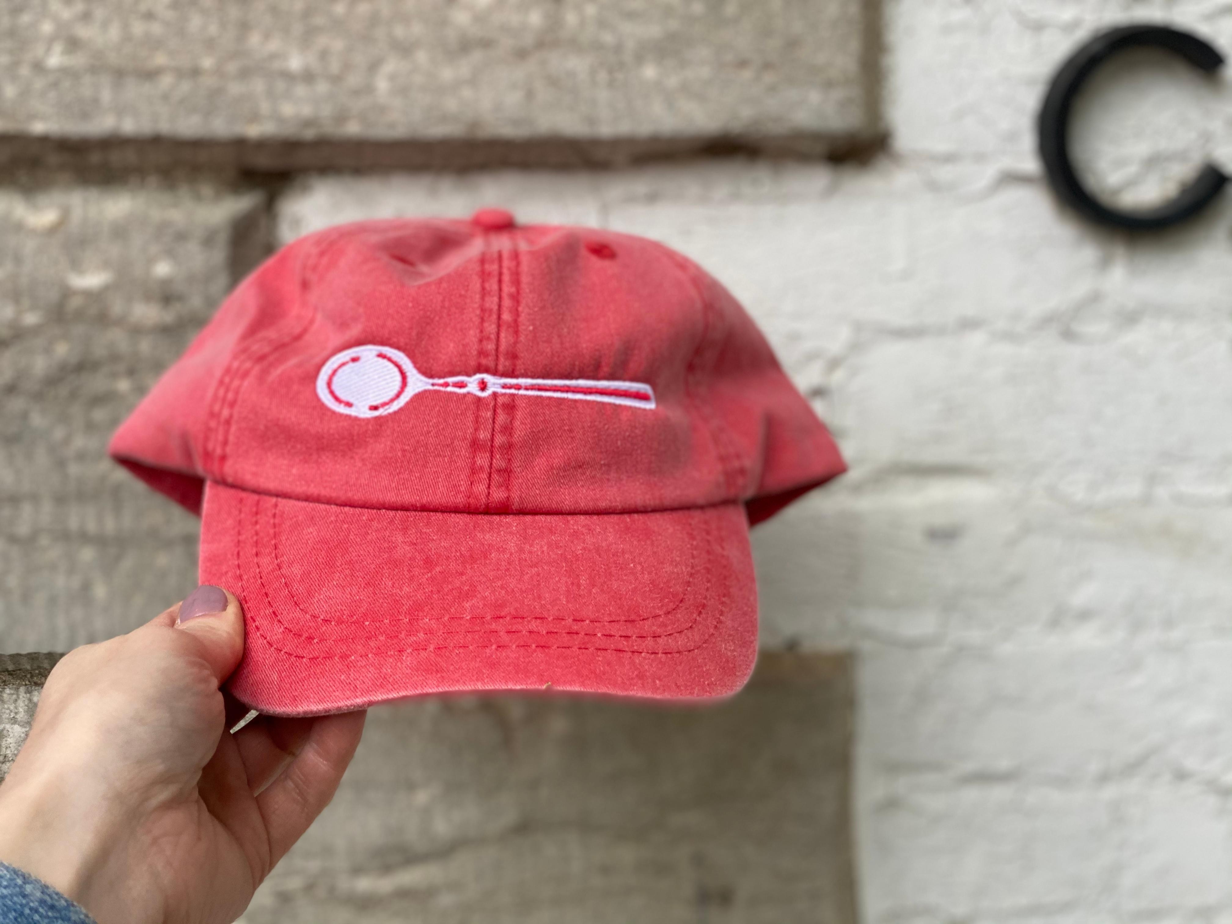 Faded Red Pewter Spoon Hat