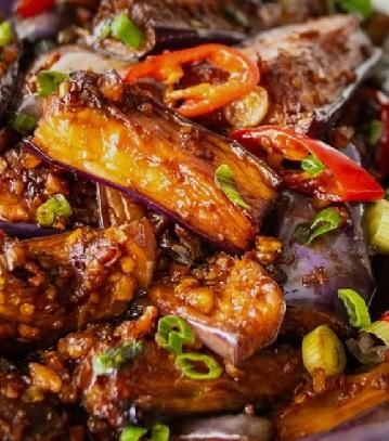 S7*S. Eggplant and Shrimp in Hot Garlic Sauce