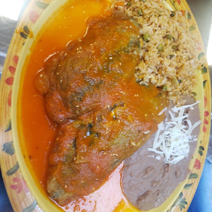 2 Chiles Rellenos platter