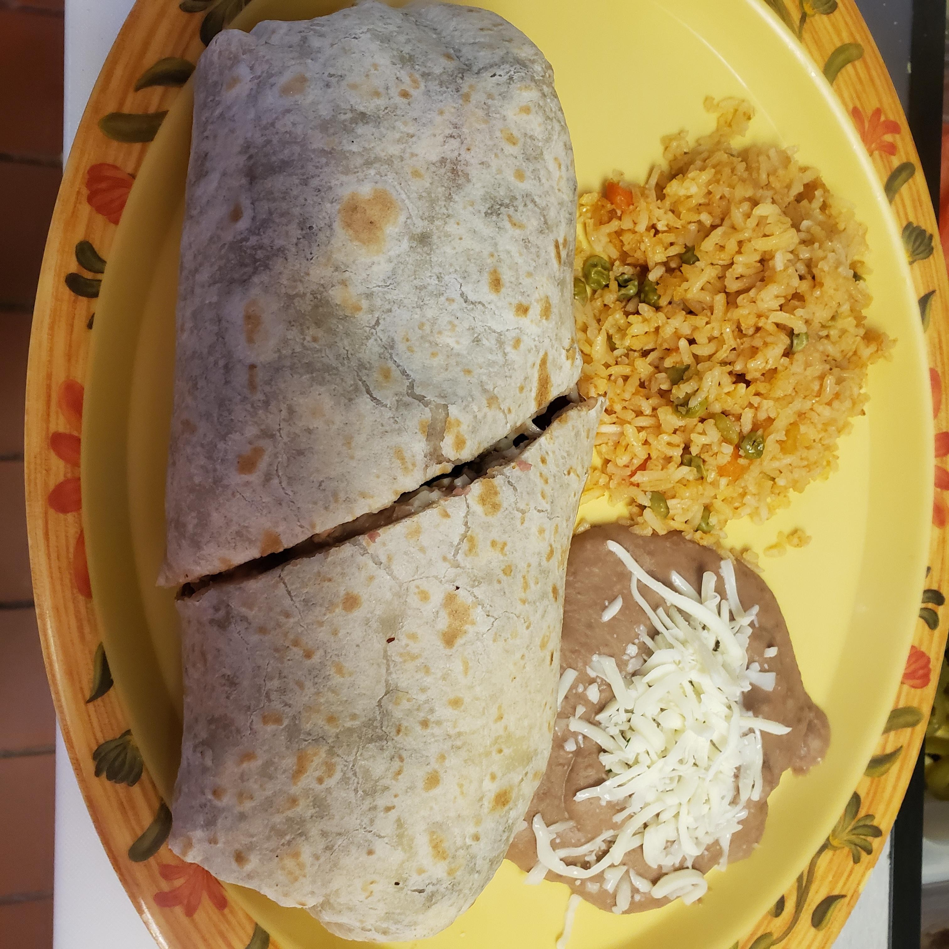 Burrito Lengua Platter