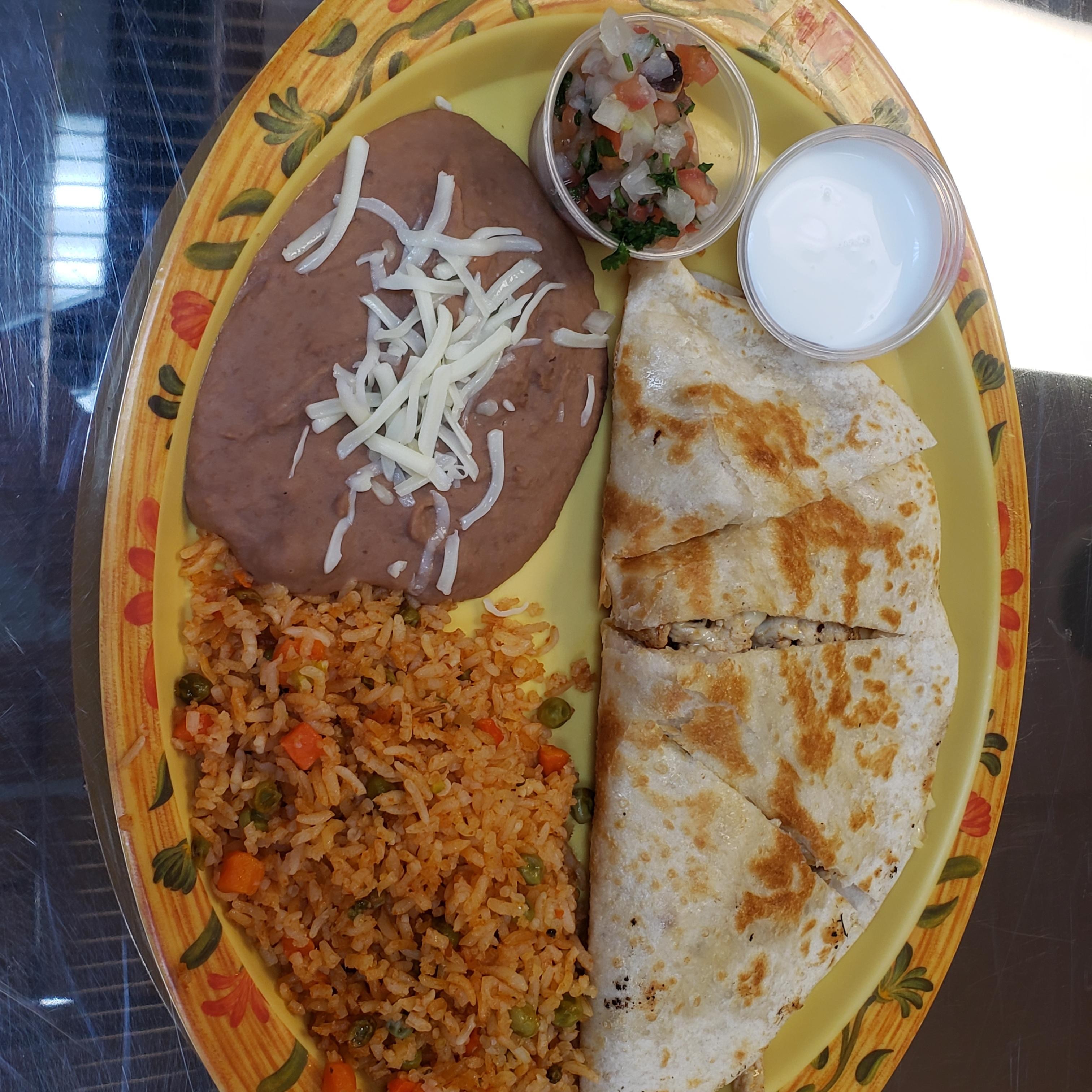 Quesadila mexican style platter