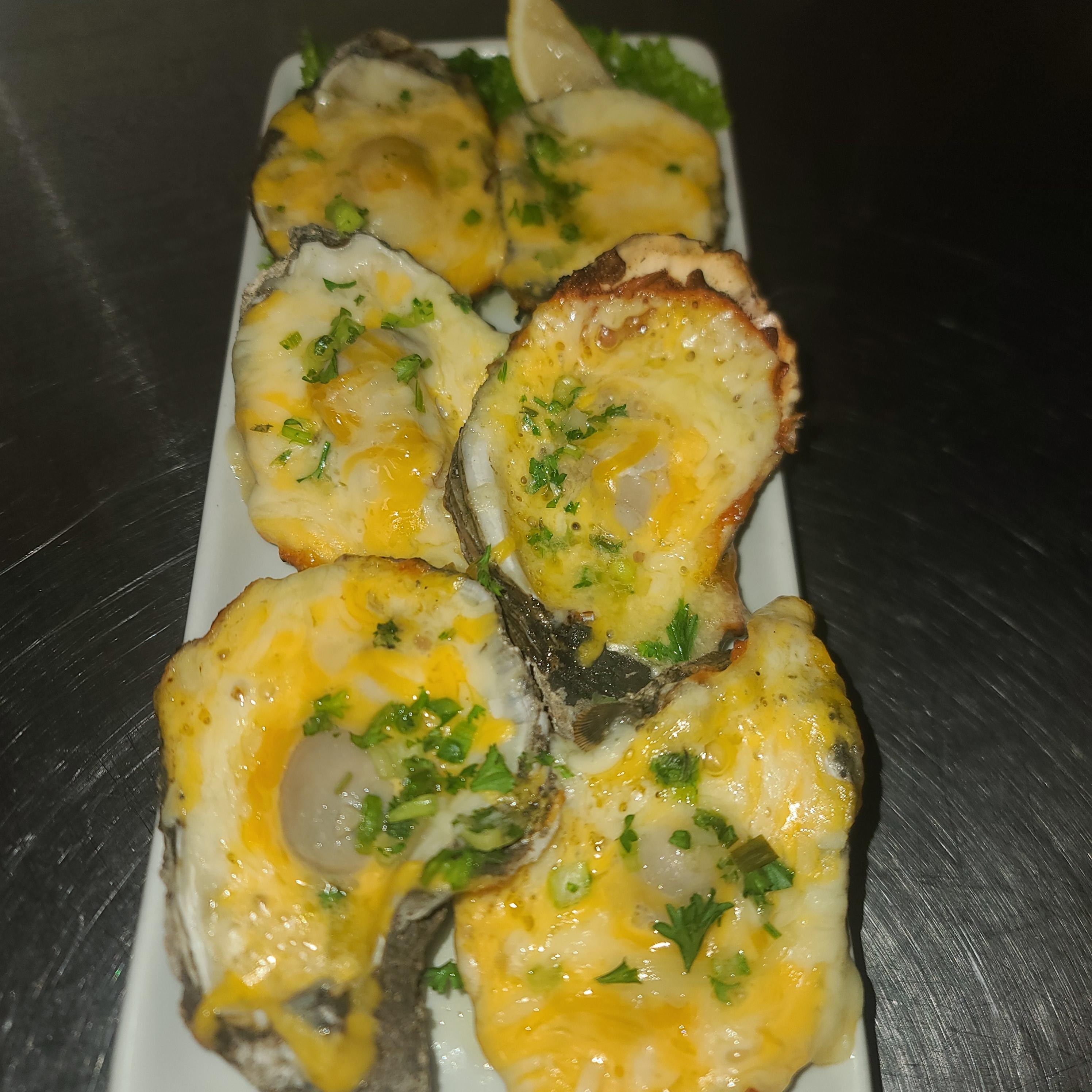 CHARRED-GRILLED OYSTERS