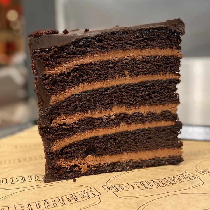 Deep Dark Chocolate Cake Slice
