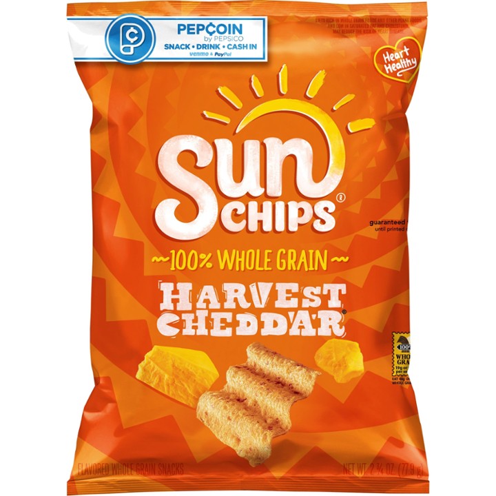 SunChips Harvest Cheddar Flavored Whole Grain Snack Chips  2.75 Oz Bag