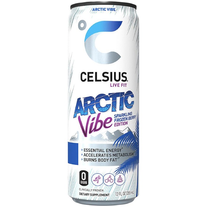 Celsius Sparkling Arctic Vibe Frozen Berry Energy Drink  12 Fl Oz