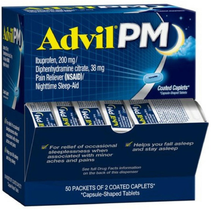 Advil PM Pain Reliever and Sleep Aid 200Mg Ibuprofen Temporary Pain Relief ( 2Ct. Packs)