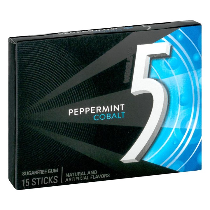 Five Peppermint Cobalt Sugar Free Chewing Gum Sticks Cobalt - 15.0 Ea