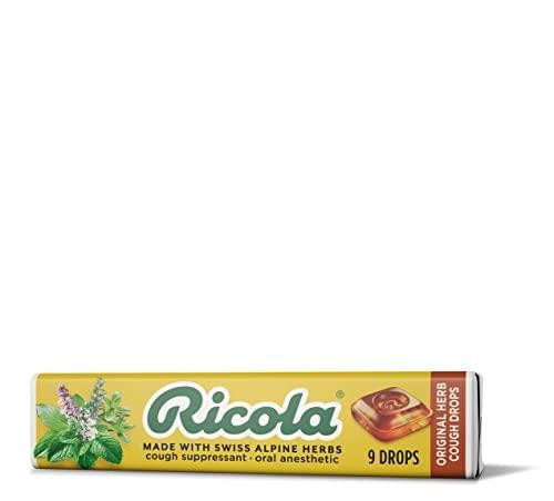 Ricola Original Herb Cough Suppressant Throat Drops Stick | Naturally Soothing Long-Lasting Relief - 9 Count (Pack of 1)
