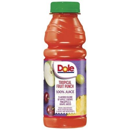 Dole 100% Juice Blend Tropical Fruit Punch 15.2 Fl Oz Bottle
