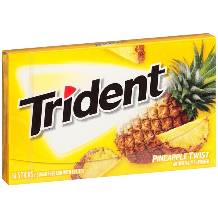 Trident Pineapple Twist Sugar Free Gum with Xylitol 14 Ct Pack