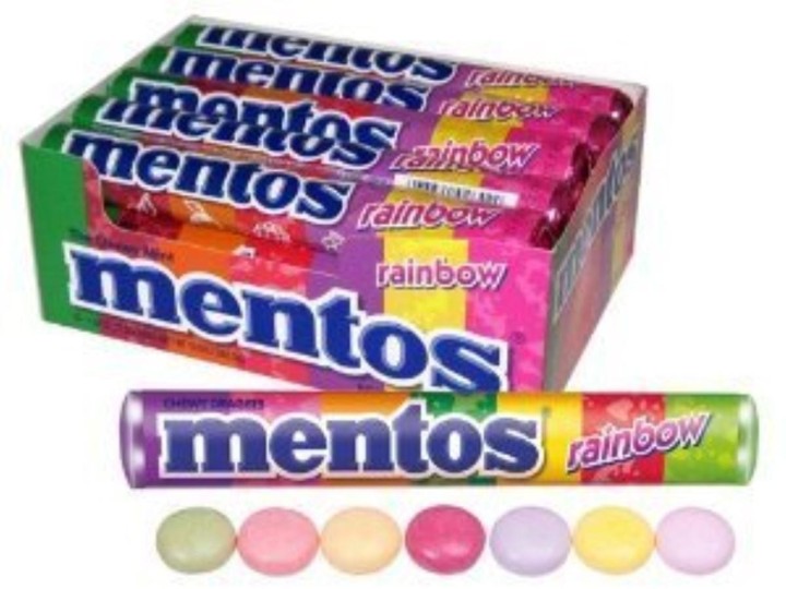 Mentos Chewy Mint Candy Roll  Rainbow  1.32 Ounce/14 Pieces