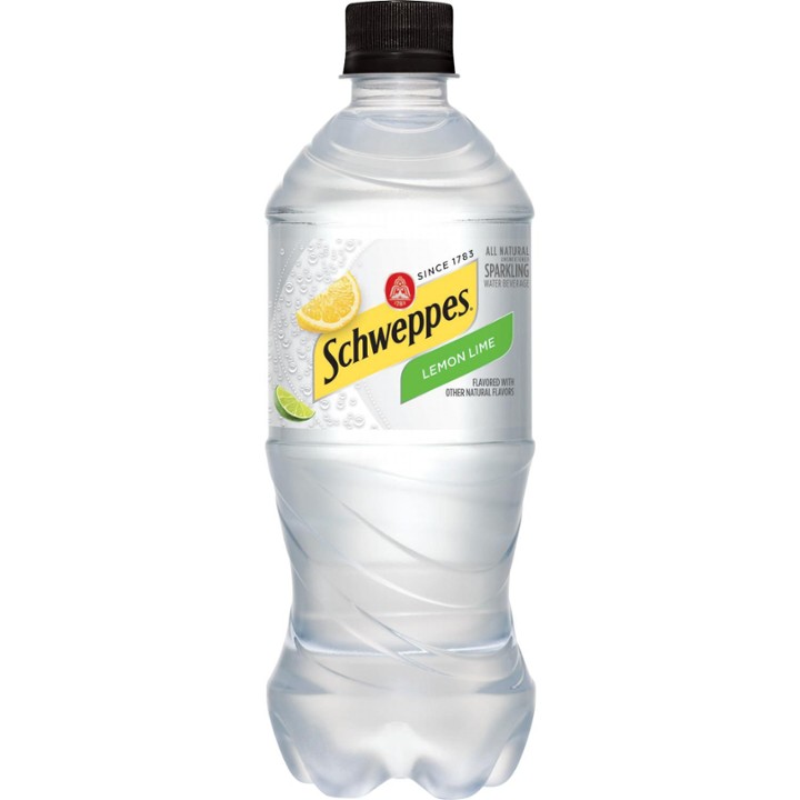Schweppes Lemon Lime Sparkling Water Beverage  20 Fl Oz Bottle