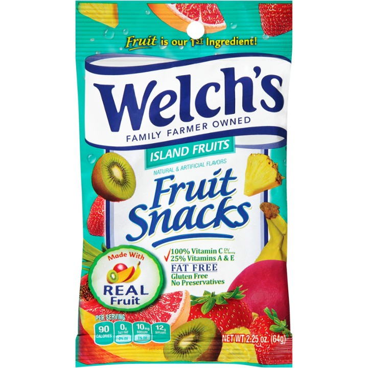 Welch's Island Fruits Fruit Snacks, 2.25 Oz.