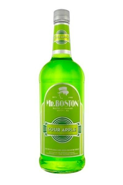 Mr. Boston Sour Apple Schnapps Fruit - Liqueur - 1L Bottle