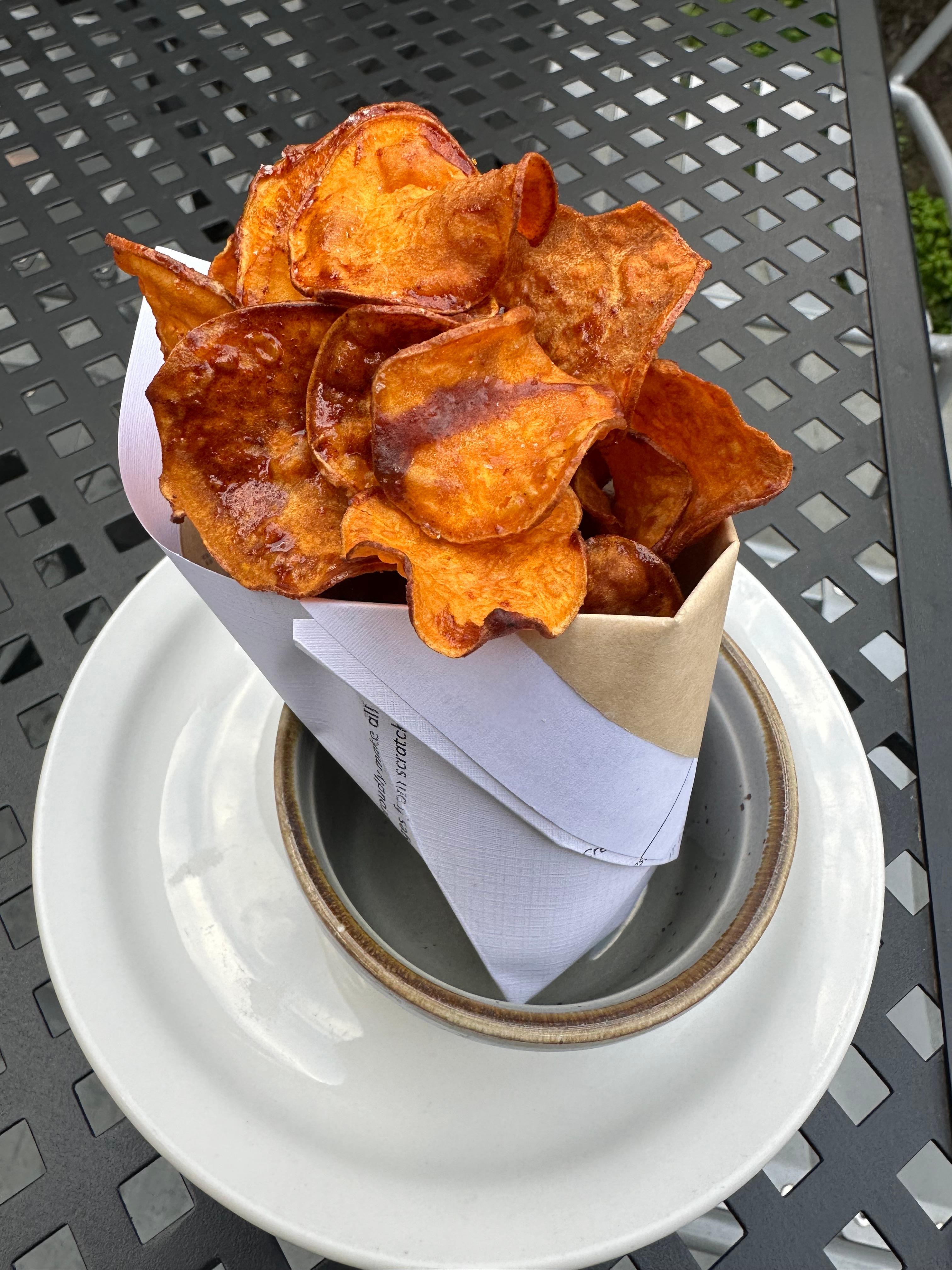 Candied Spiced Bourbon Yam Chips