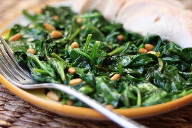 Sauteed Spinach w/ pine nuts