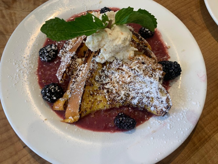 Blackberry and Coconut French Toast
