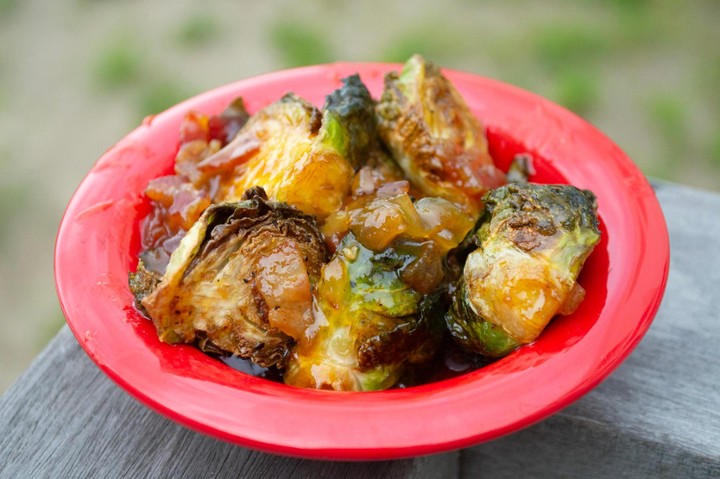 Bacon & Mustard Glazed Brussel Sprouts
