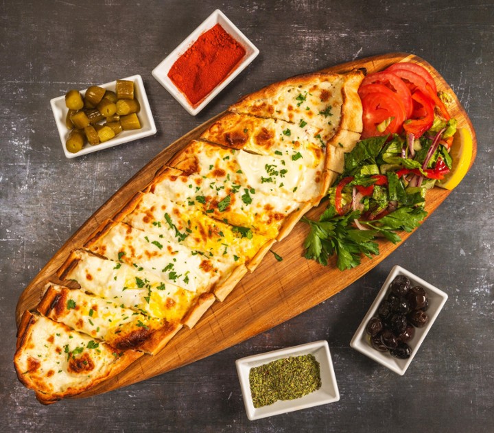 Scrambled Eggs and Cheese Pide