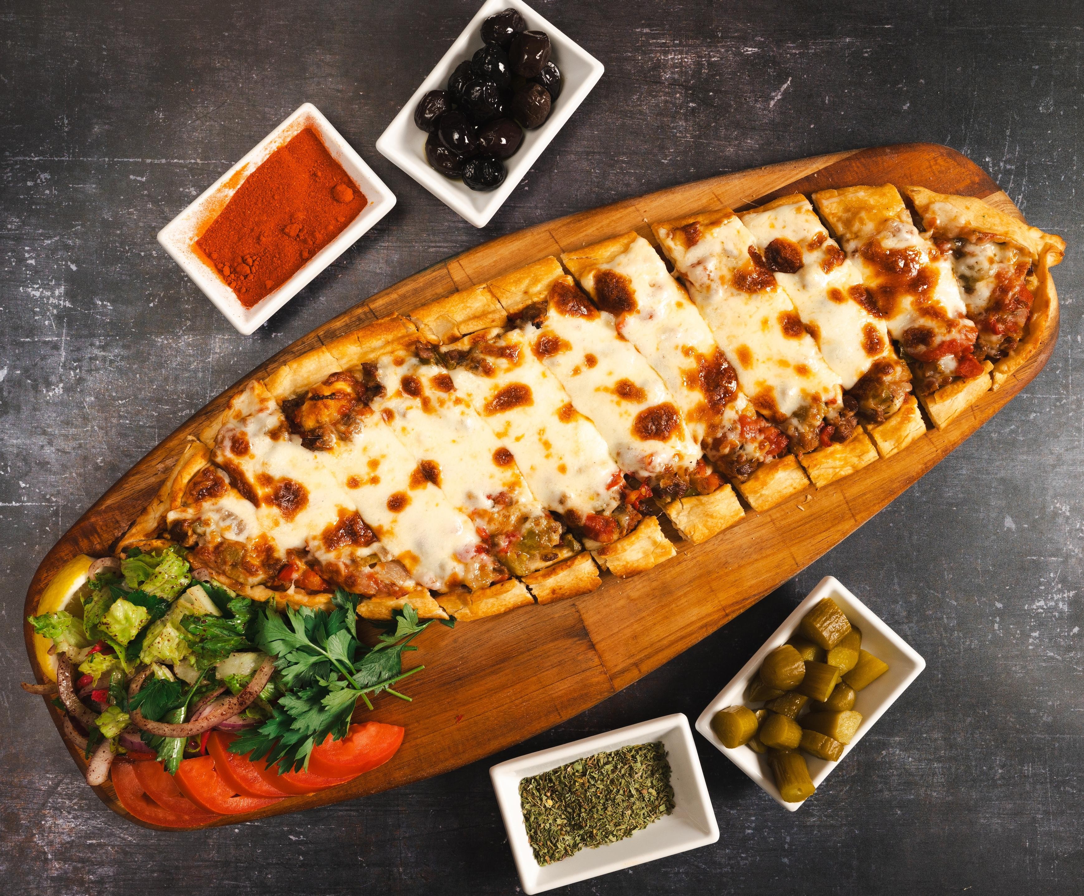 Eggplant and Cheese Veggie Pide