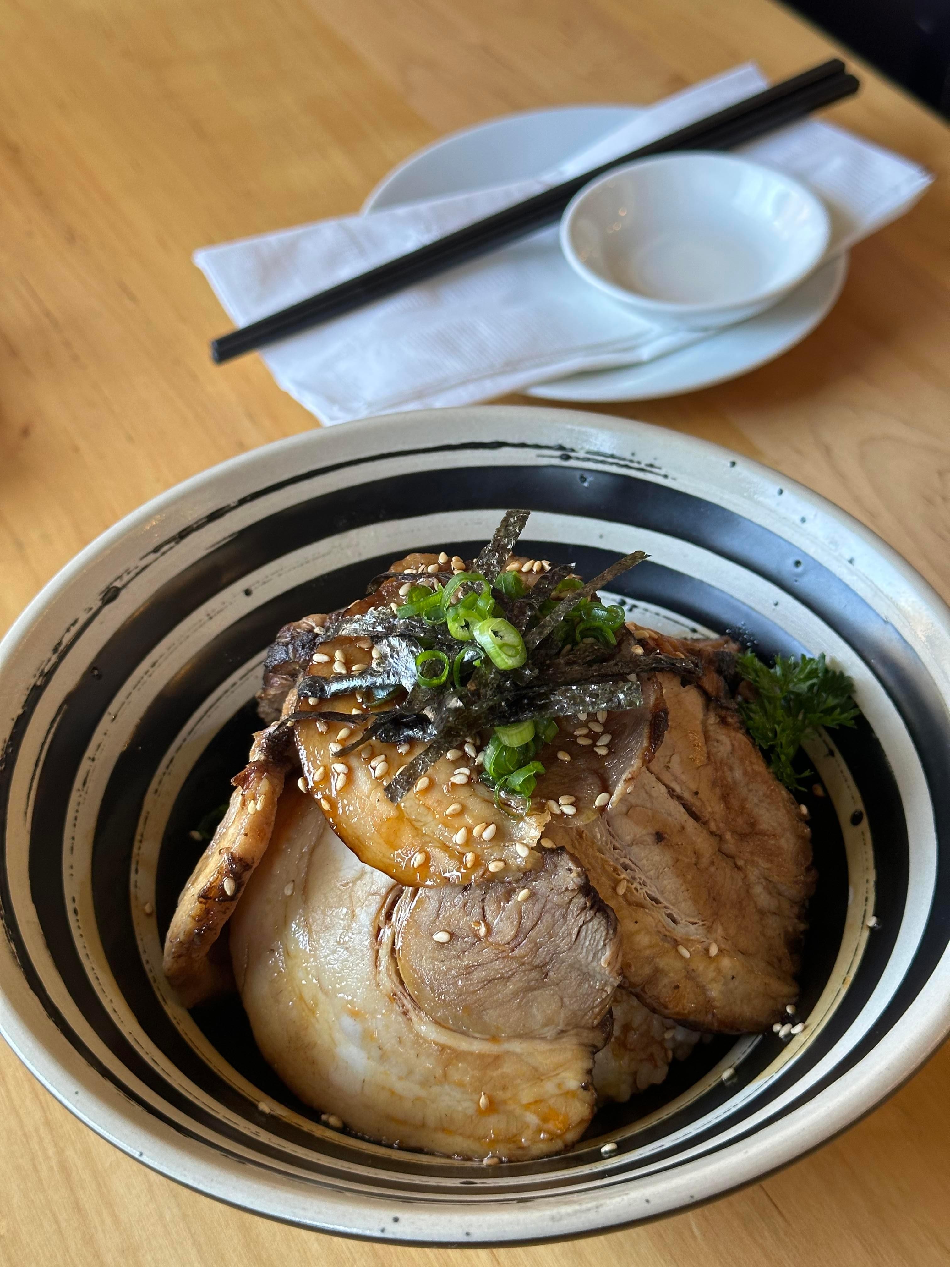Pork Chashu Don(Served with miso soup)