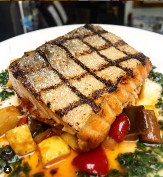 Grilled Salmon w/vegetables