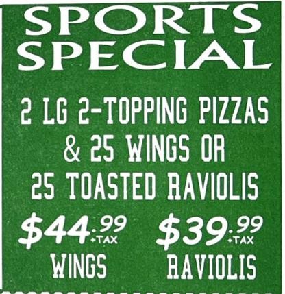 ***Sports Special with Ravioli***