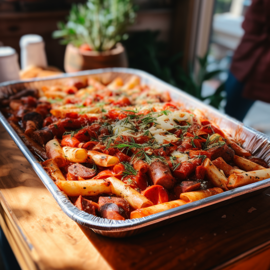 Penne Fra Diavolo with Sausage Tray