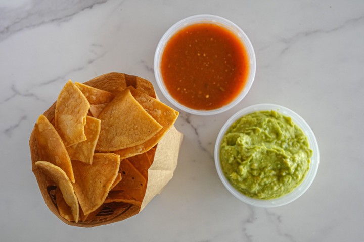 Chips, 8oz Salsa, and 8z Guacamole