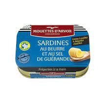 Les Mouettes d'Arvor Sardines w/Butter and Sea Salt from Guerande