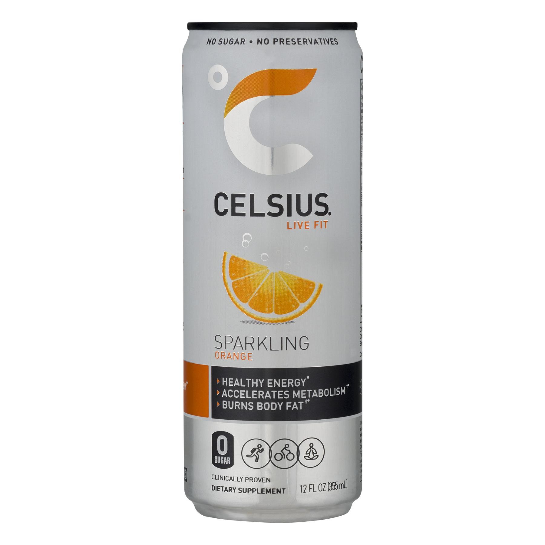 CELSIUS Essential Energy Drink 12 Fl Oz  Sparkling Orange (Single)