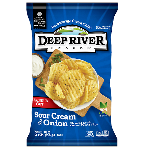 Deep River Sour Cream & Onion Kettle Chips, 2oz
