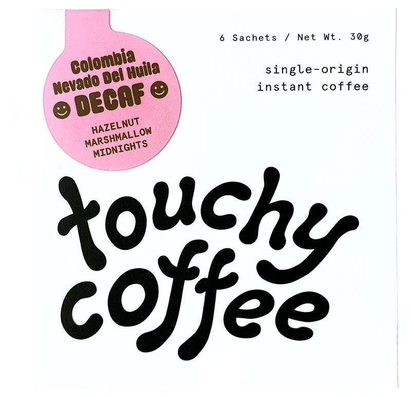TOUCHY INSTANT COFFEE: COLOMBIA NEVADO DEL HUILA DECAF 6 pack