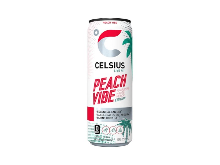 Celsius Sparkling Peach Vibe - 12oz Can