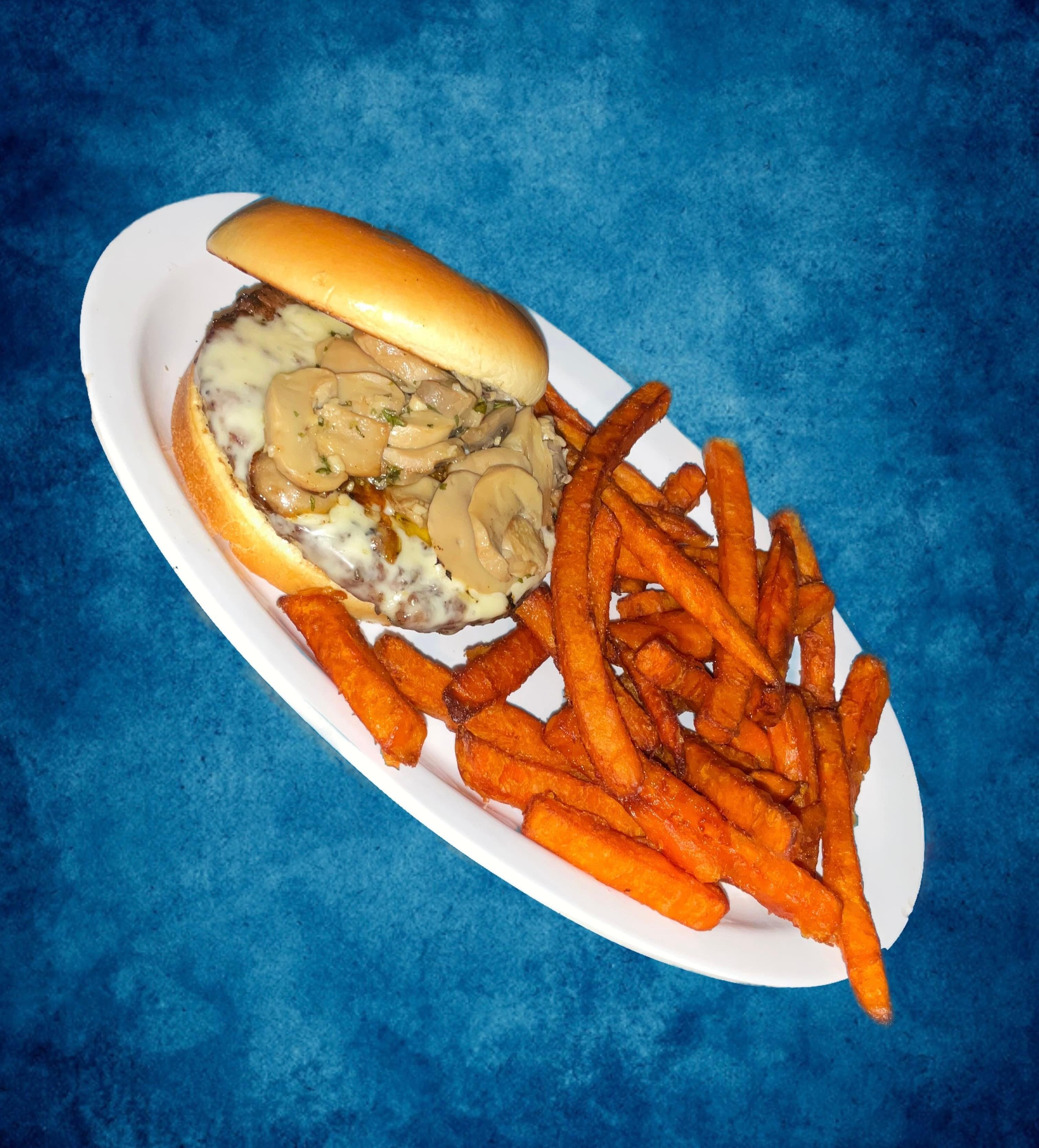 Shroom n Swiss Burger