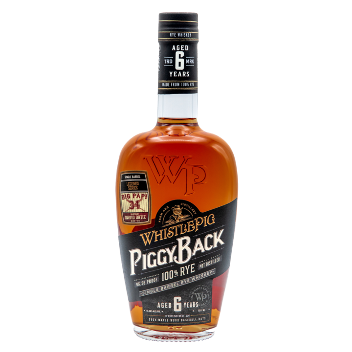 6 Yr PiggyBack Rye Big Papi Single Barrel | Rye Whiskey by WhistlePig | 750ml | Vermont