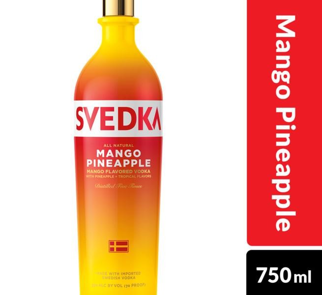 Vodka Mango Pineapple | Mixed Fruit Vodka by Svedka | 750ml | Sweden