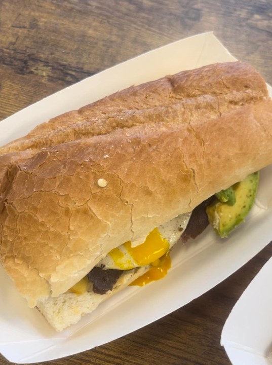 Sunny Side Egg + Corn Beef + Cheese Sandwich