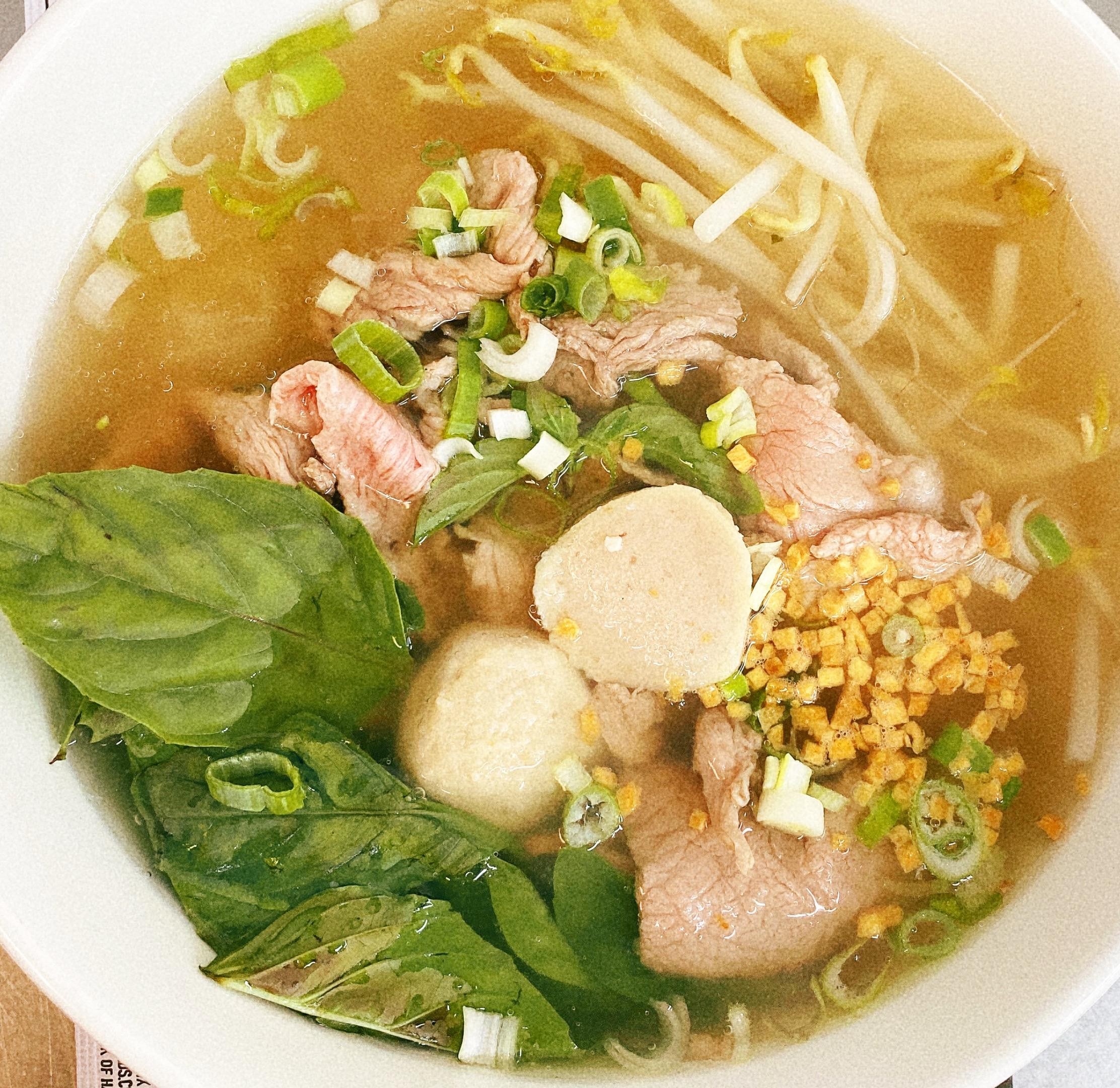E3 Pho thai style Noodles soup (kuay tiew nua sod)