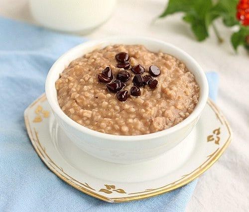 Hot Oatmeal Bowl served with Milk