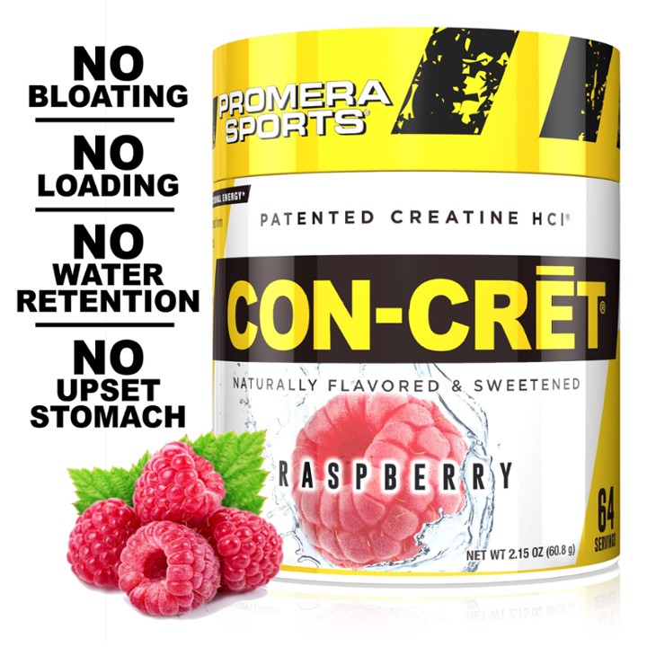 CON-CRET Patented Creatine HCL Powder  Raspberry  64 Servings