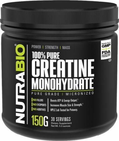NutraBio Creatine Monohydrate Powder 150 Gram 5.3 Ounces