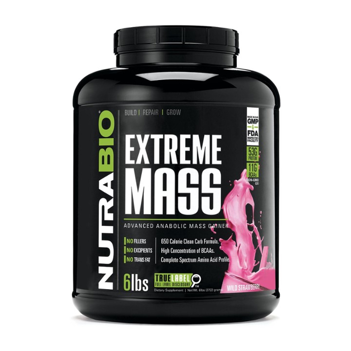 NutraBio Extreme Mass - Strawberryp Astry - 6 Lb.
