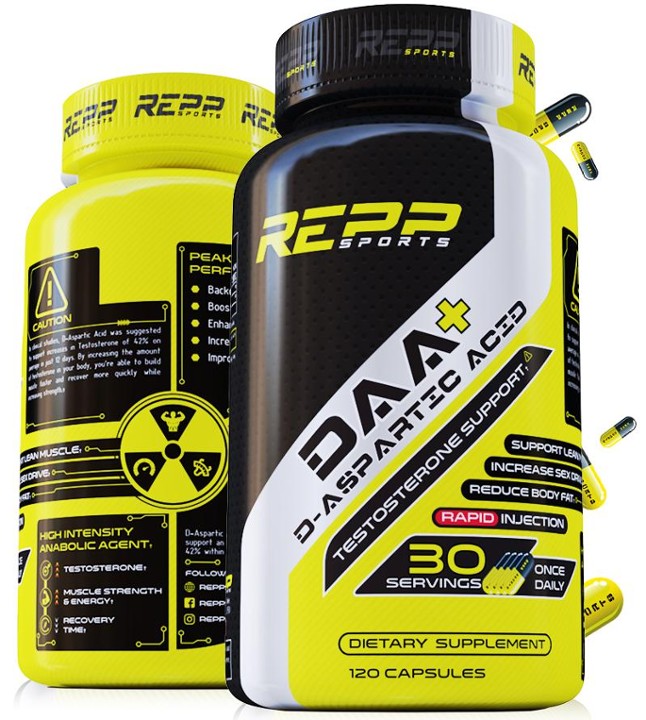DAA + D-Aspartic Acid 120 Capsules Yeast Free by Repp Sports