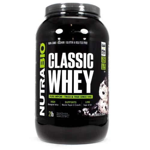 NutraBio Labs Classic Whey Protein Cookies Cream 2 Lbs 907 G