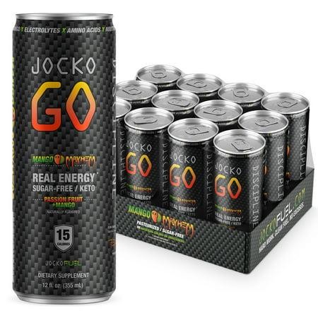 Jocko Go Sugar Free Mango Mayhem Energy Drink  12 Fl Oz  12 Pack Cans