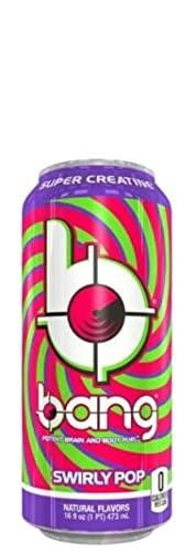 Bang Energy Drink with CoQ10 Creatine Swirly Pop (12 Drinks, 16 Fl Oz. Each)