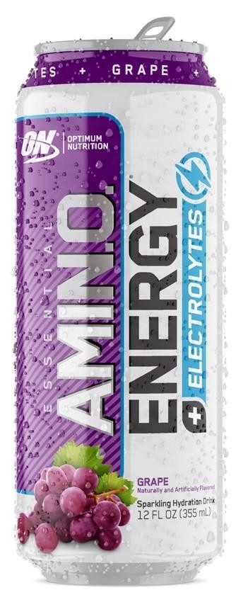 Optimum Nutrition Essential Amino Energy + Electrolytes Sparkling Hydration Drink   Juicy Strawberry  12 Count