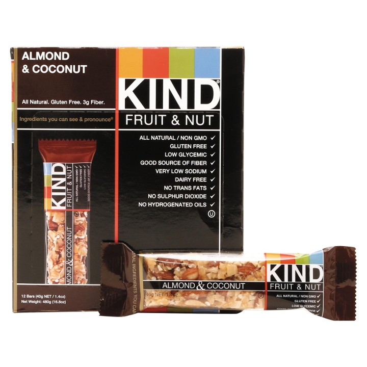 Kind Bar  All Natural Gluten Free  Almond & Coconut Bars  1.4 Oz